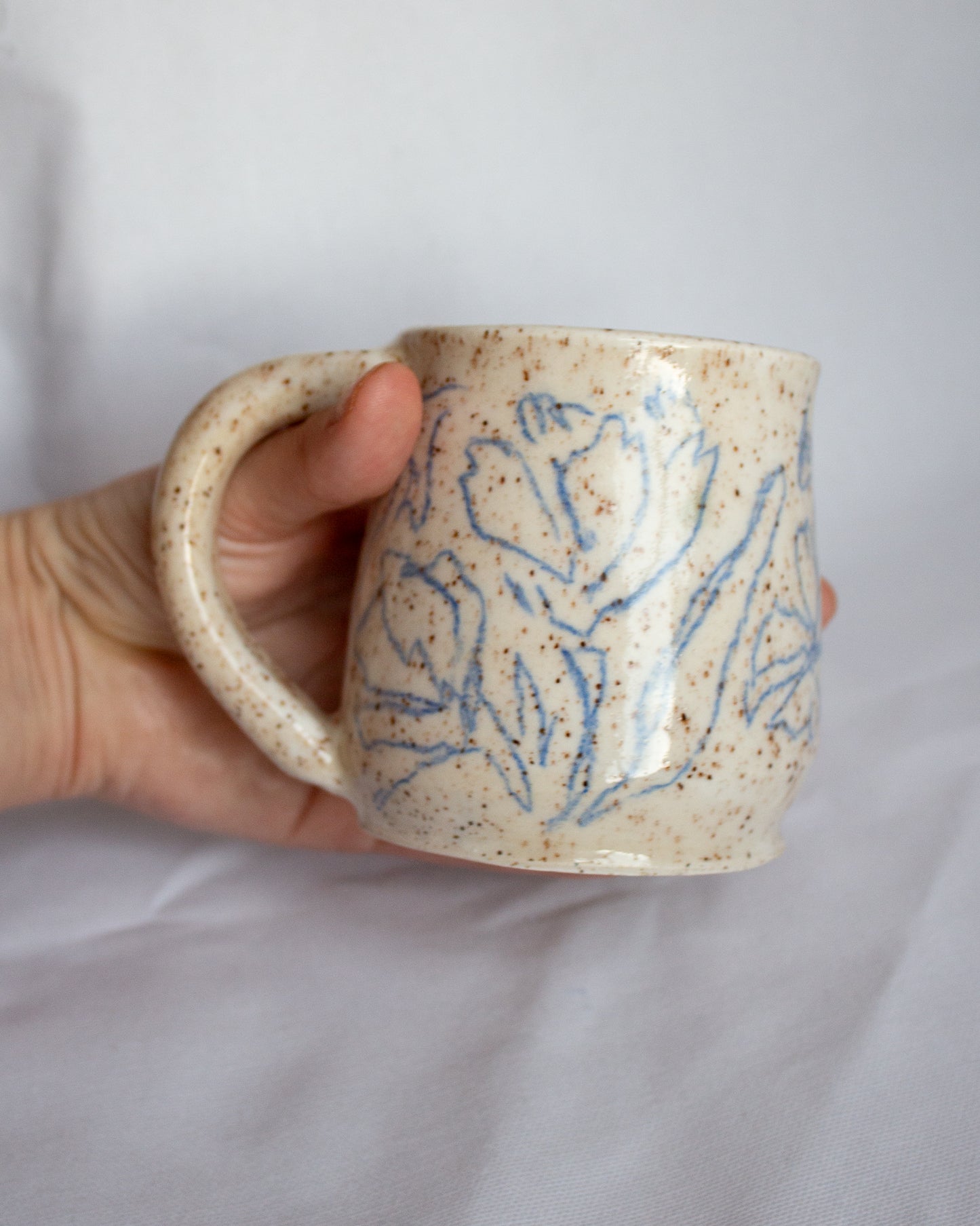 Speckled Blue Hand Drawn Mug #3