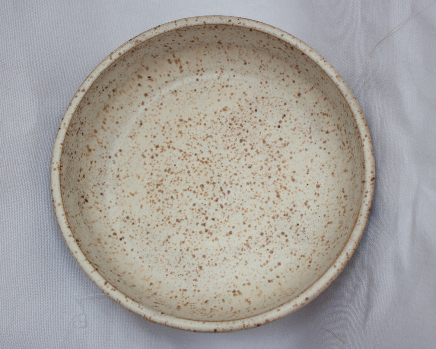 White & Blue Speckled Stoneware Bowl