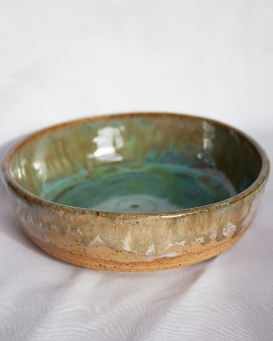 Turquiose & Green Stoneware Bowl