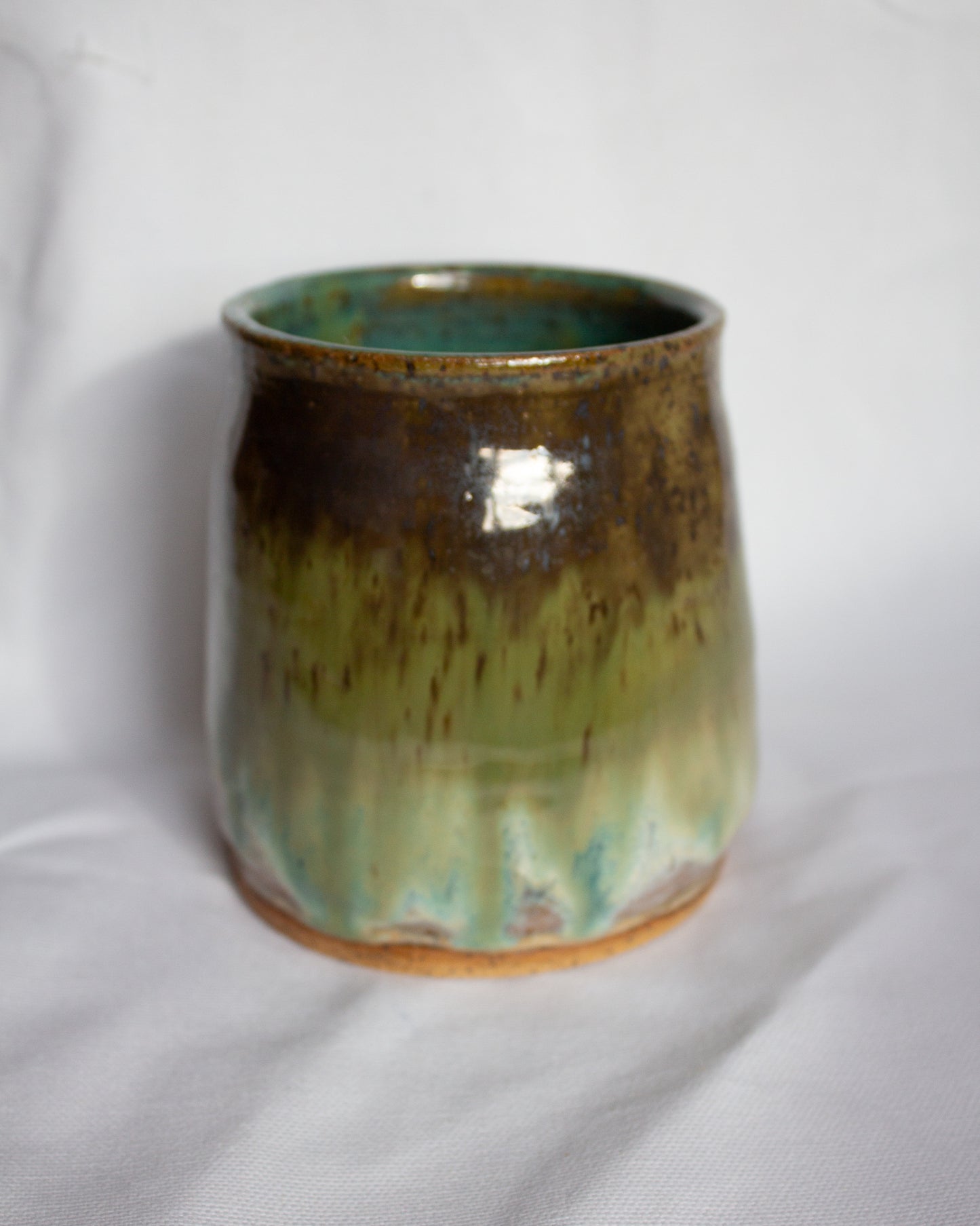 Small Green & Brown Vase