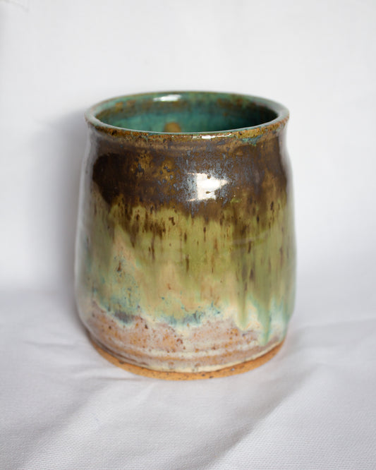 Small Green & Brown Vase
