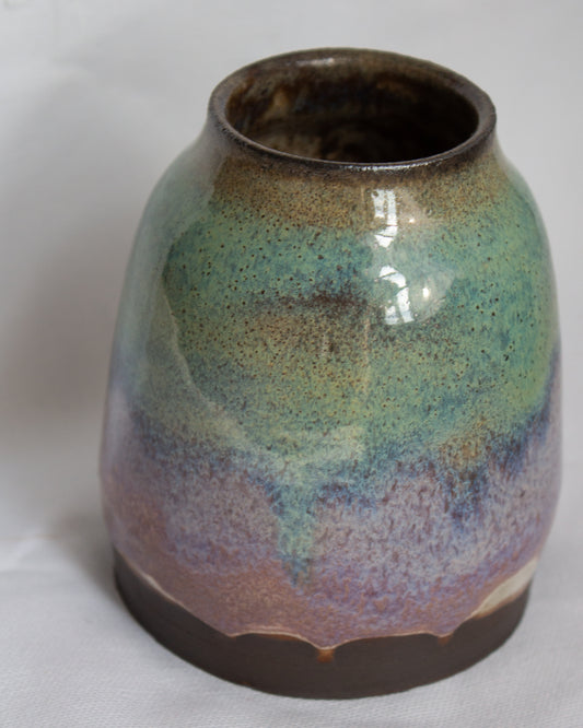 FLAWED GEMS Turquoise and Lavendar Dark Vase