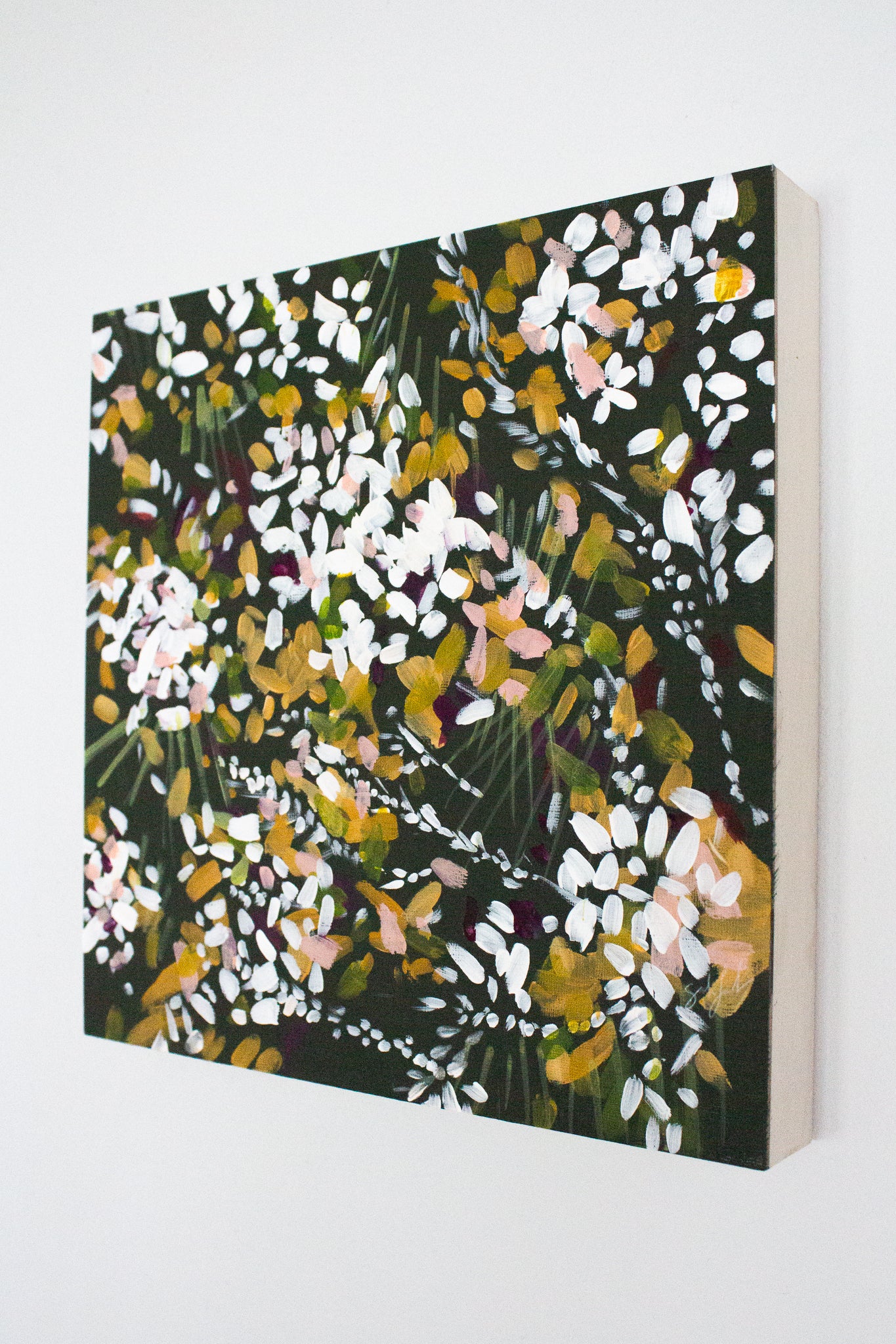 Abstract Floral No. 1 on Wood Panel