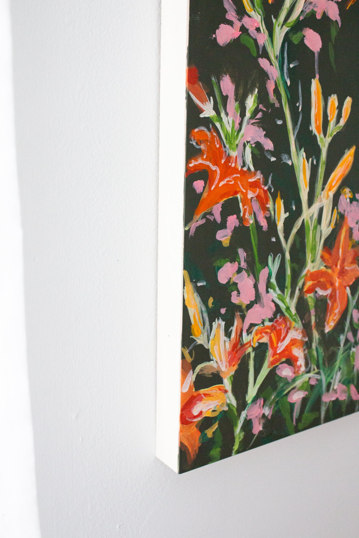 Dark Green Daylillies No. 1 on Wood Panel