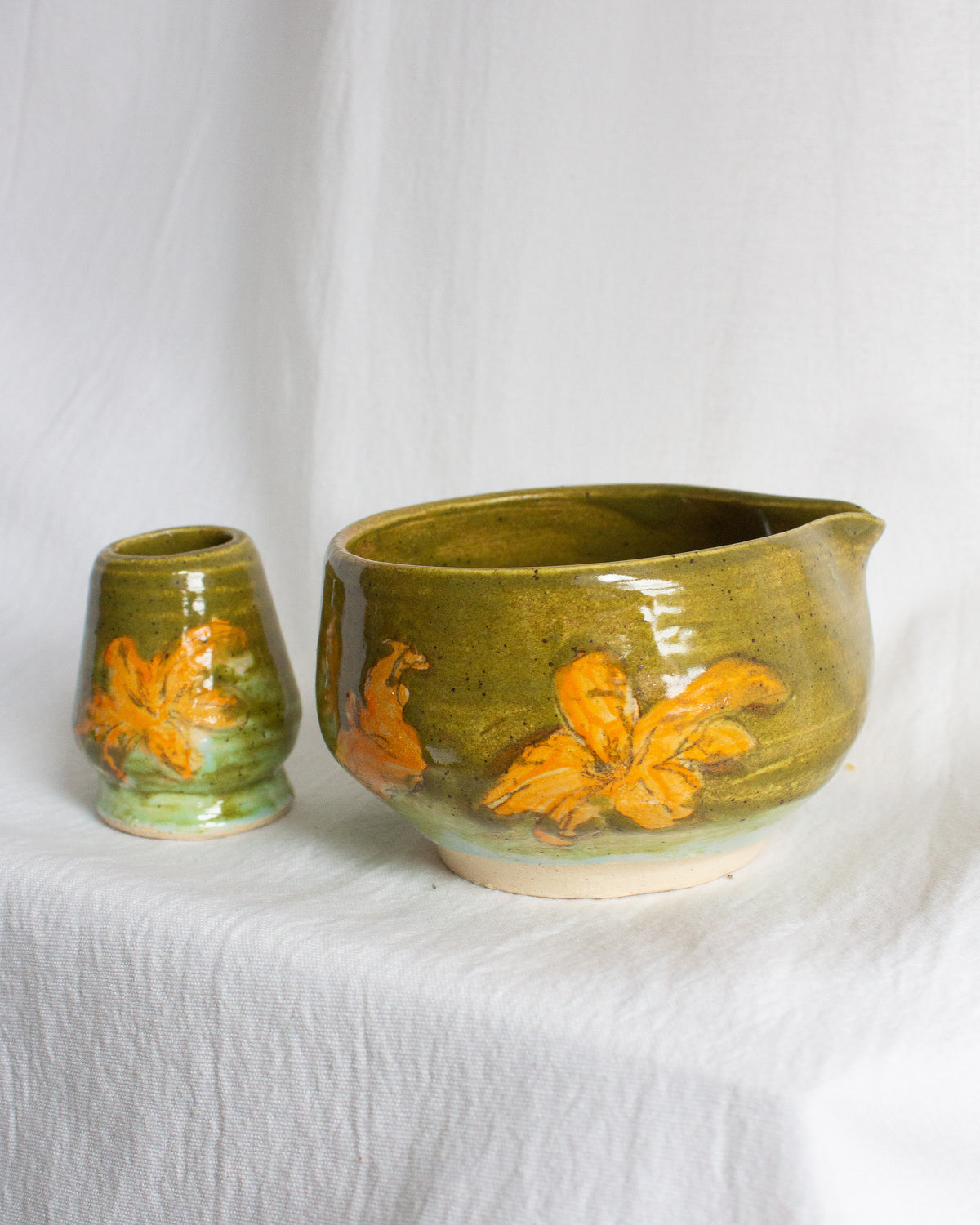 Hand Painted Daylily Matcha Set No. 30
