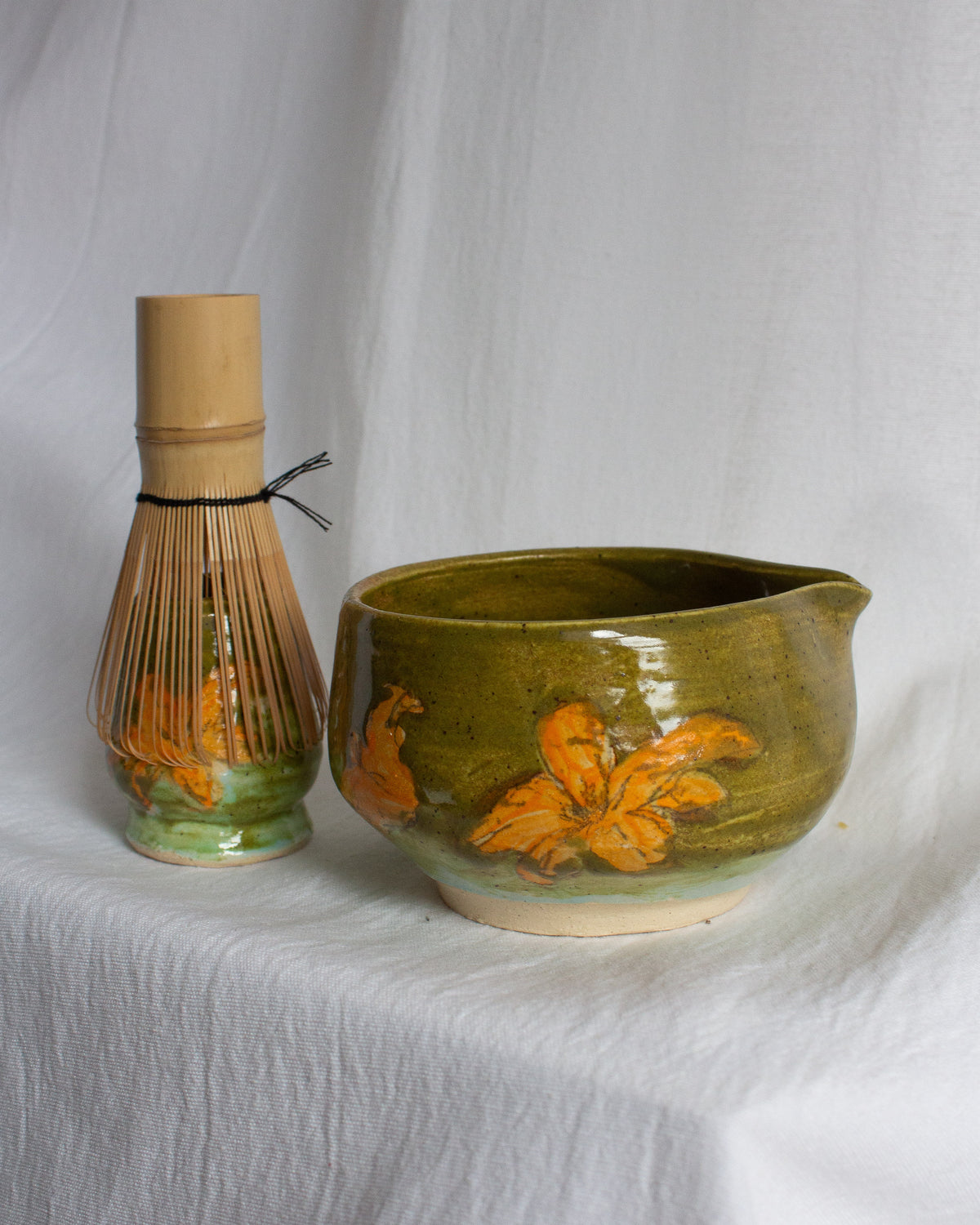 Hand Painted Daylily Matcha Set No. 30