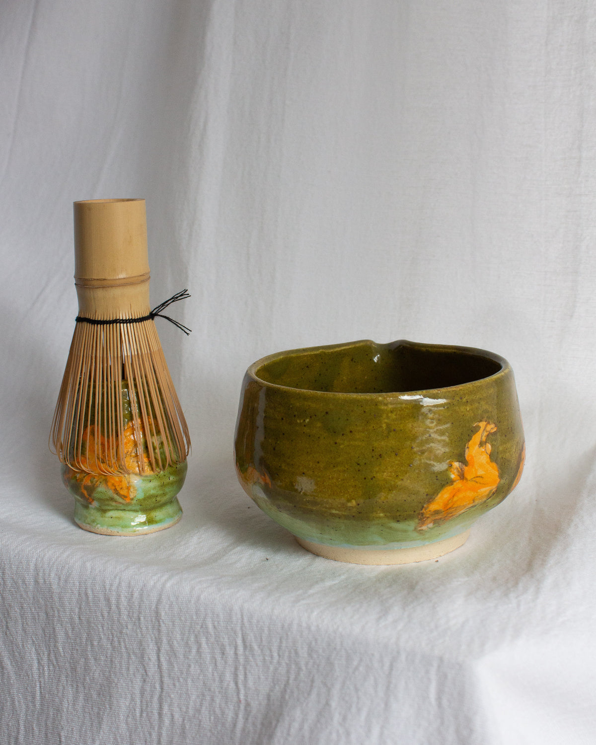 Hand Painted Daylily Matcha Set No. 30