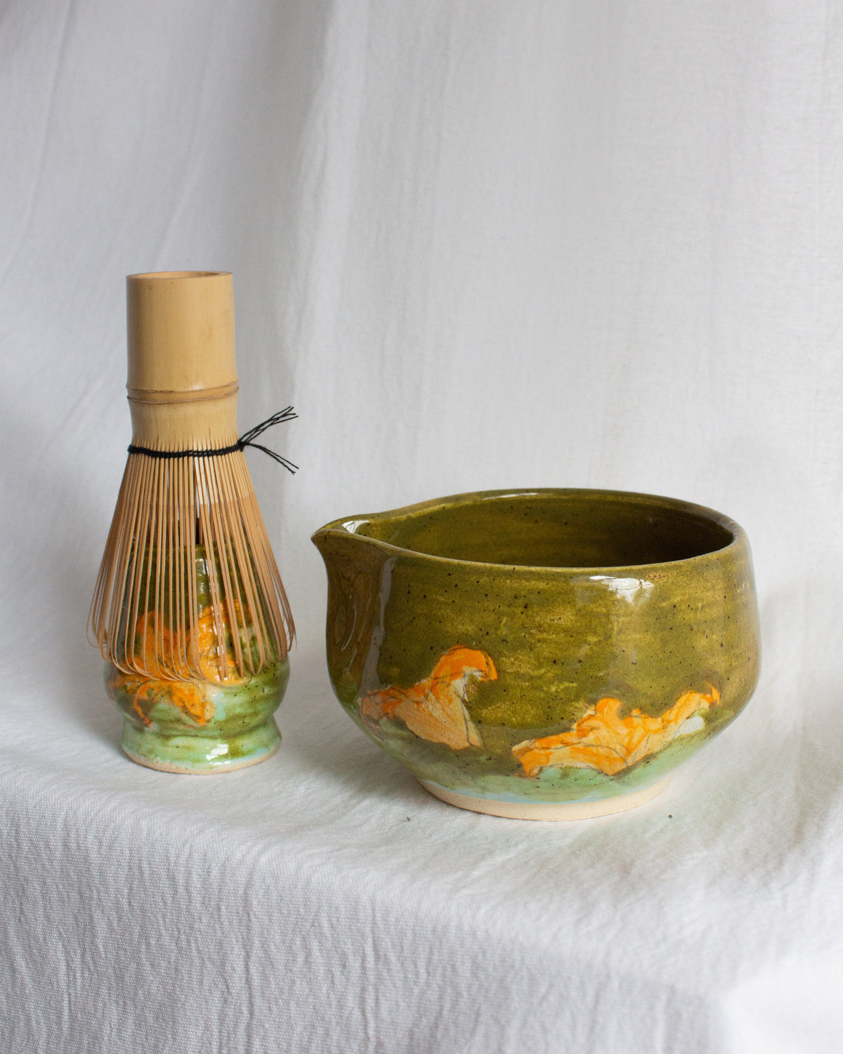 Hand Painted Daylily Matcha Set No. 30