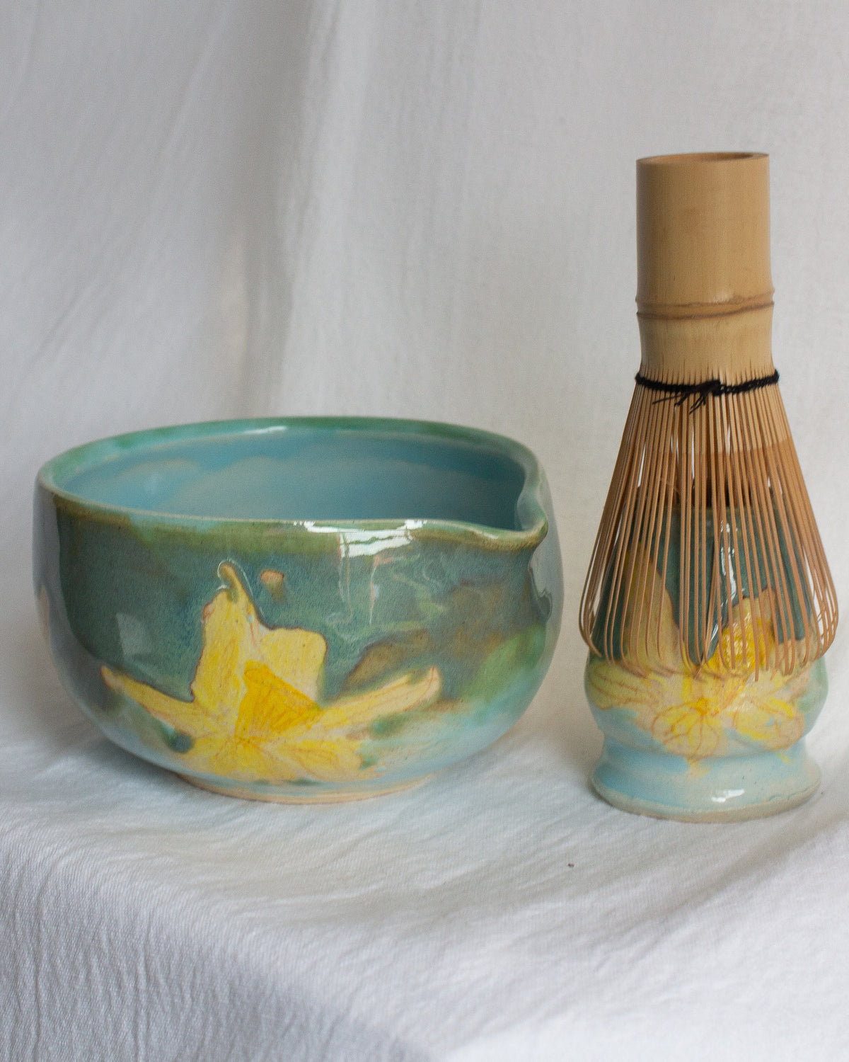 Hand Painted Daffodil Matcha Set No. 27