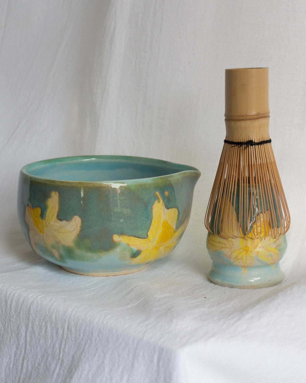 Hand Painted Daffodil Matcha Set No. 27