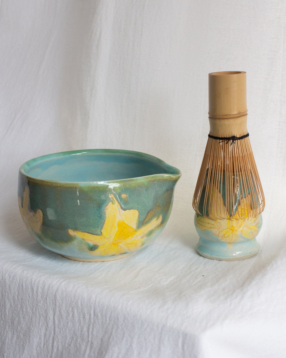 Hand Painted Daffodil Matcha Set No. 27
