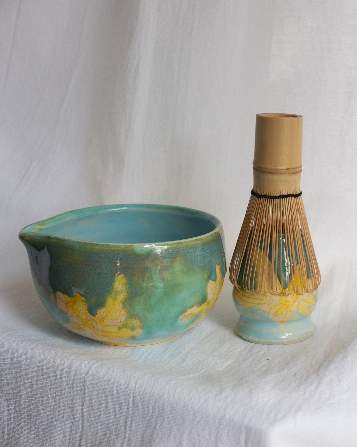 Hand Painted Daffodil Matcha Set No. 27