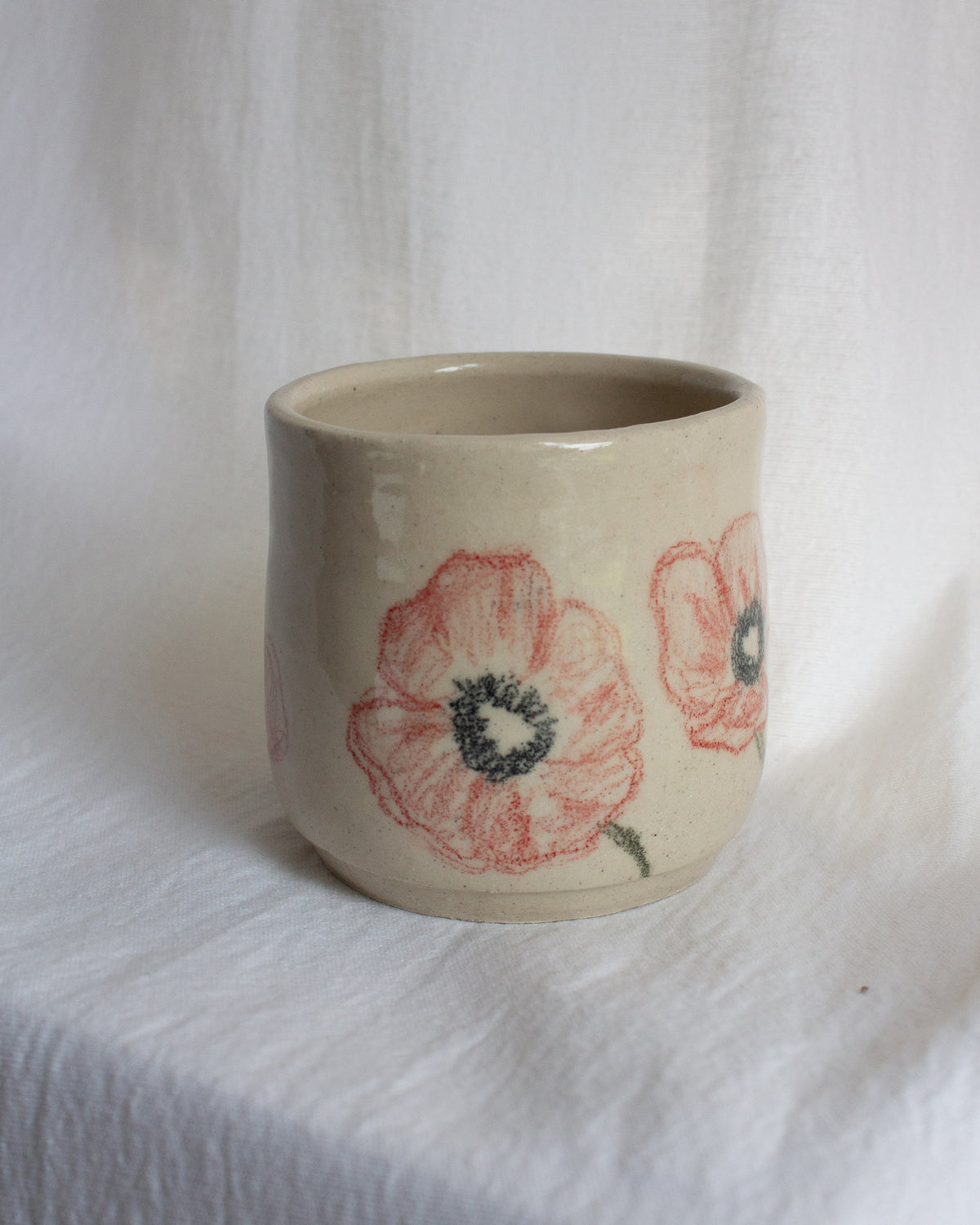 Hand Drawn Red Poppy Mug No. 23
