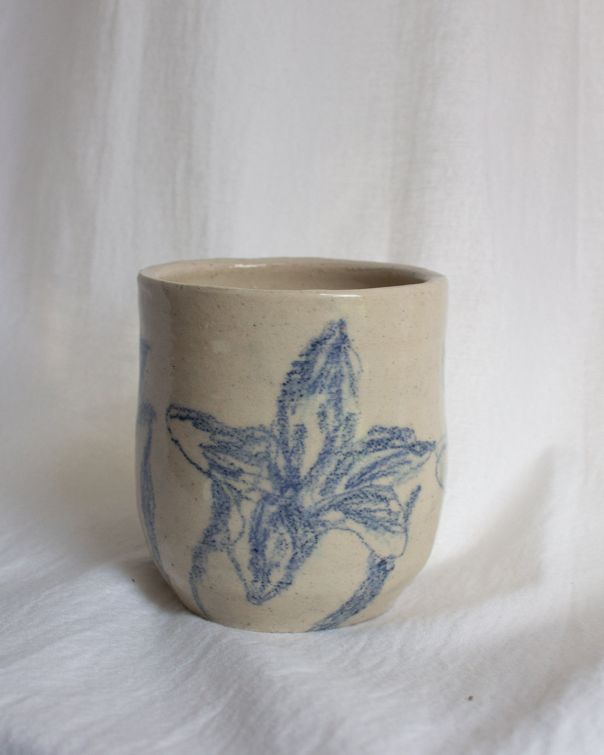 Hand Drawn Blue Lily Mug No. 22