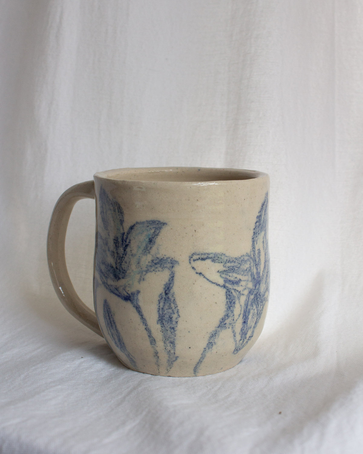 Hand Drawn Blue Lily Mug No. 22