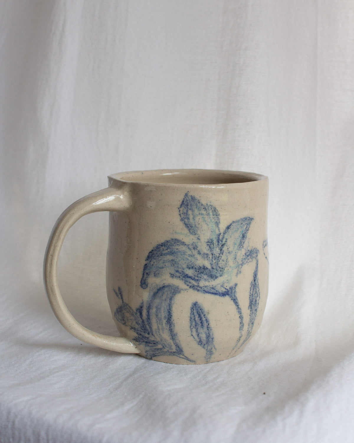 Hand Drawn Blue Lily Mug No. 22