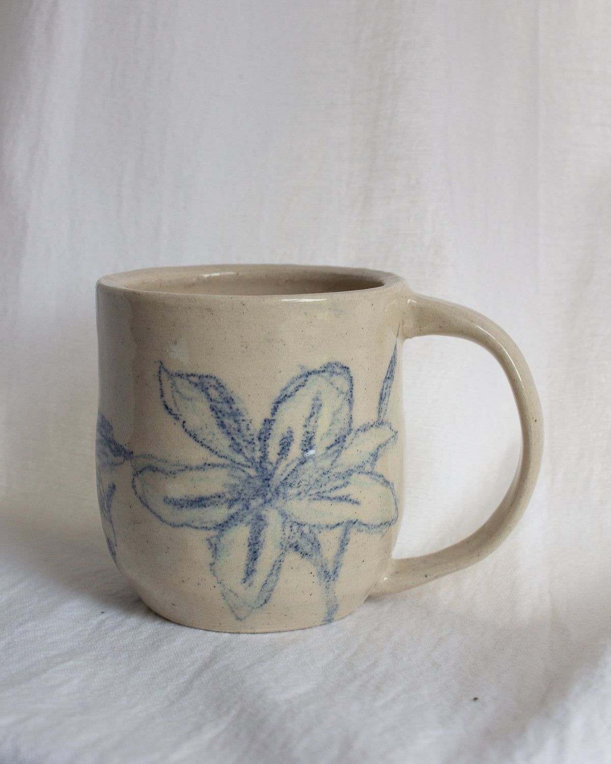 Hand Drawn Blue Lily Mug No. 22