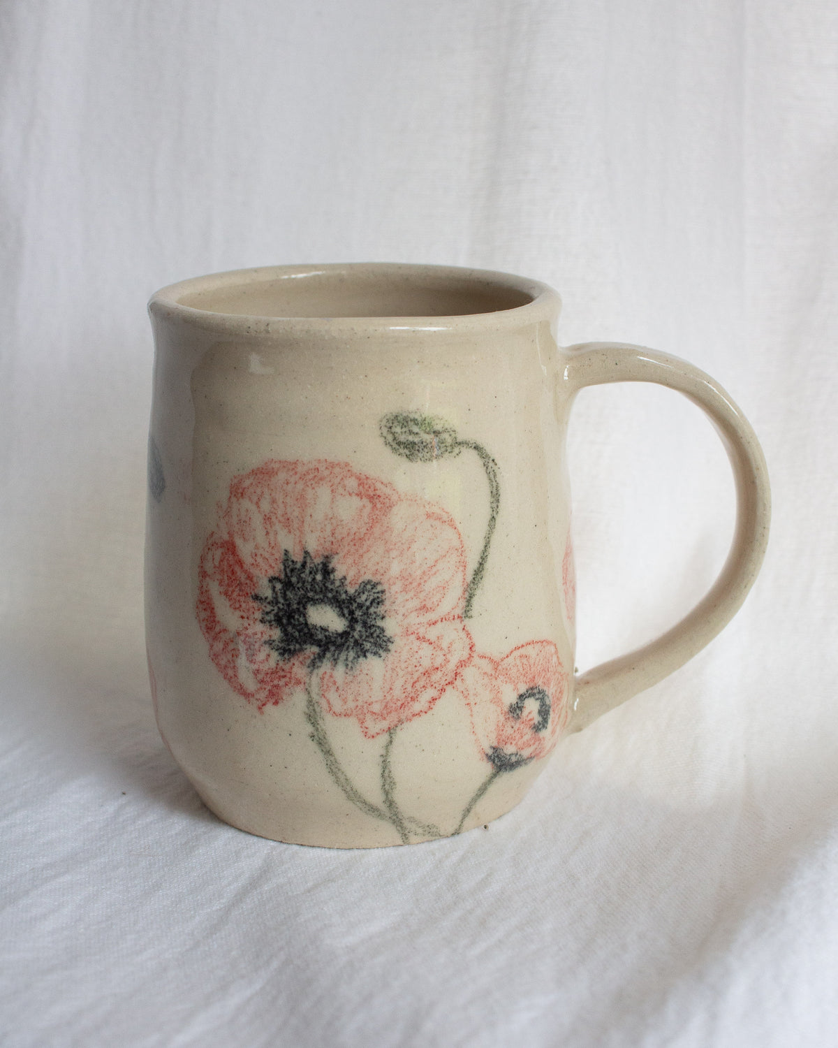 Hand Drawn Poppy Mug No. 21