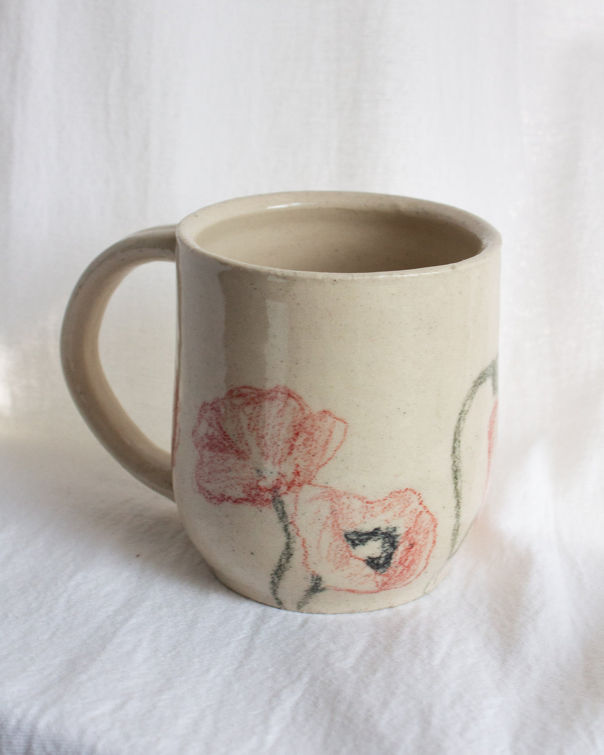 Hand Drawn Poppy Mug No. 13