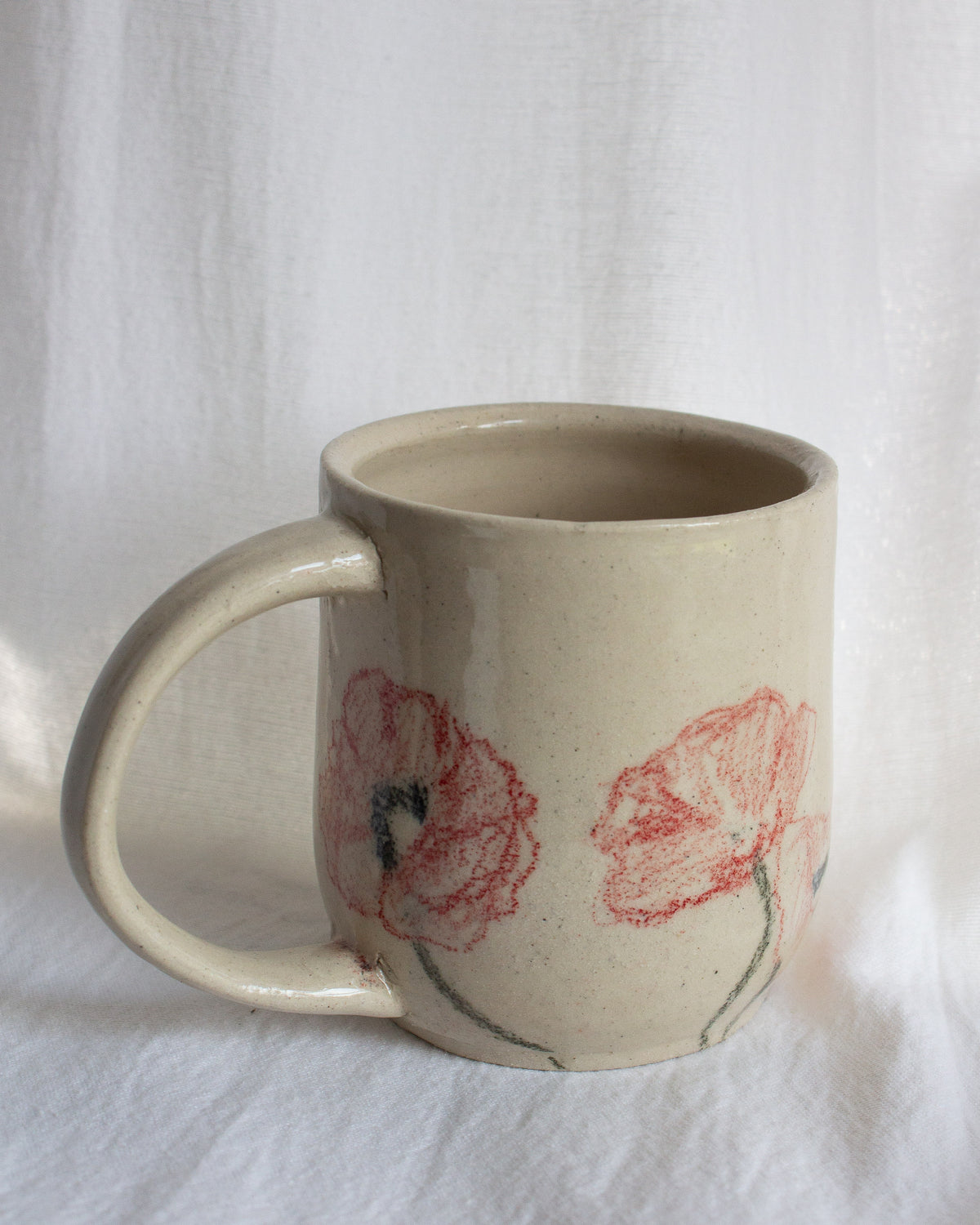 Hand Drawn Poppy Mug No. 13