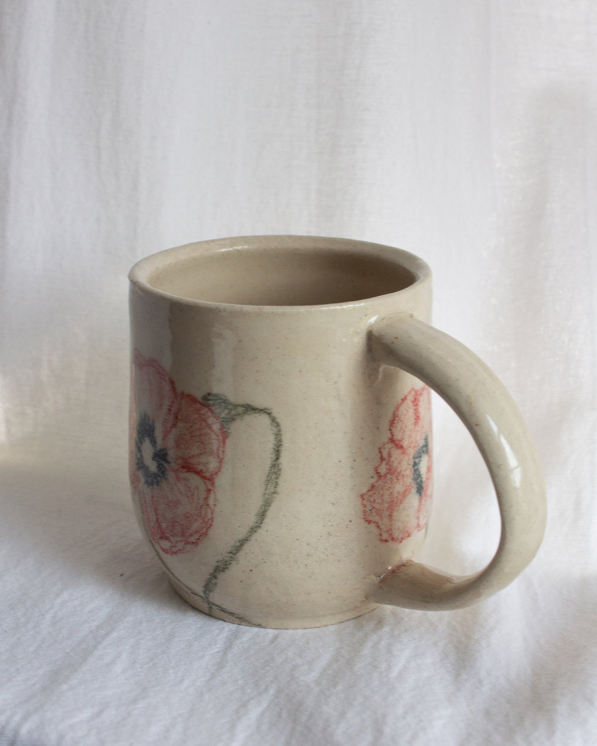 Hand Drawn Poppy Mug No. 13