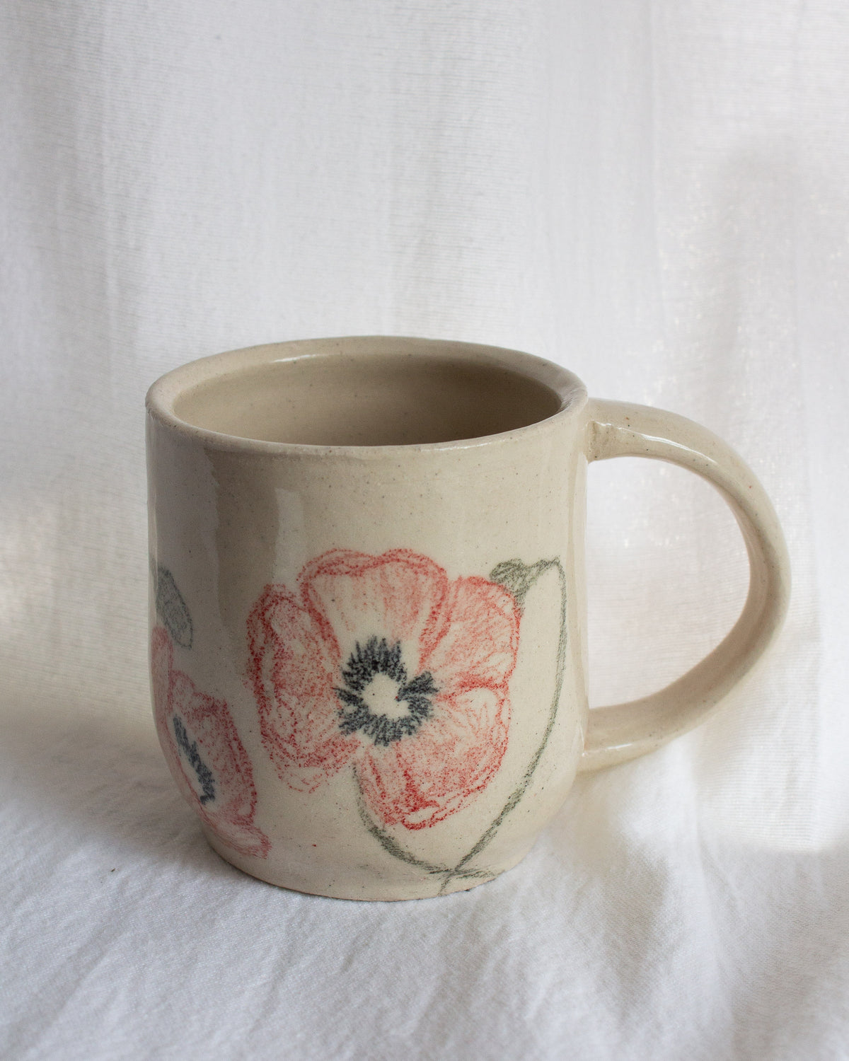 Hand Drawn Poppy Mug No. 13