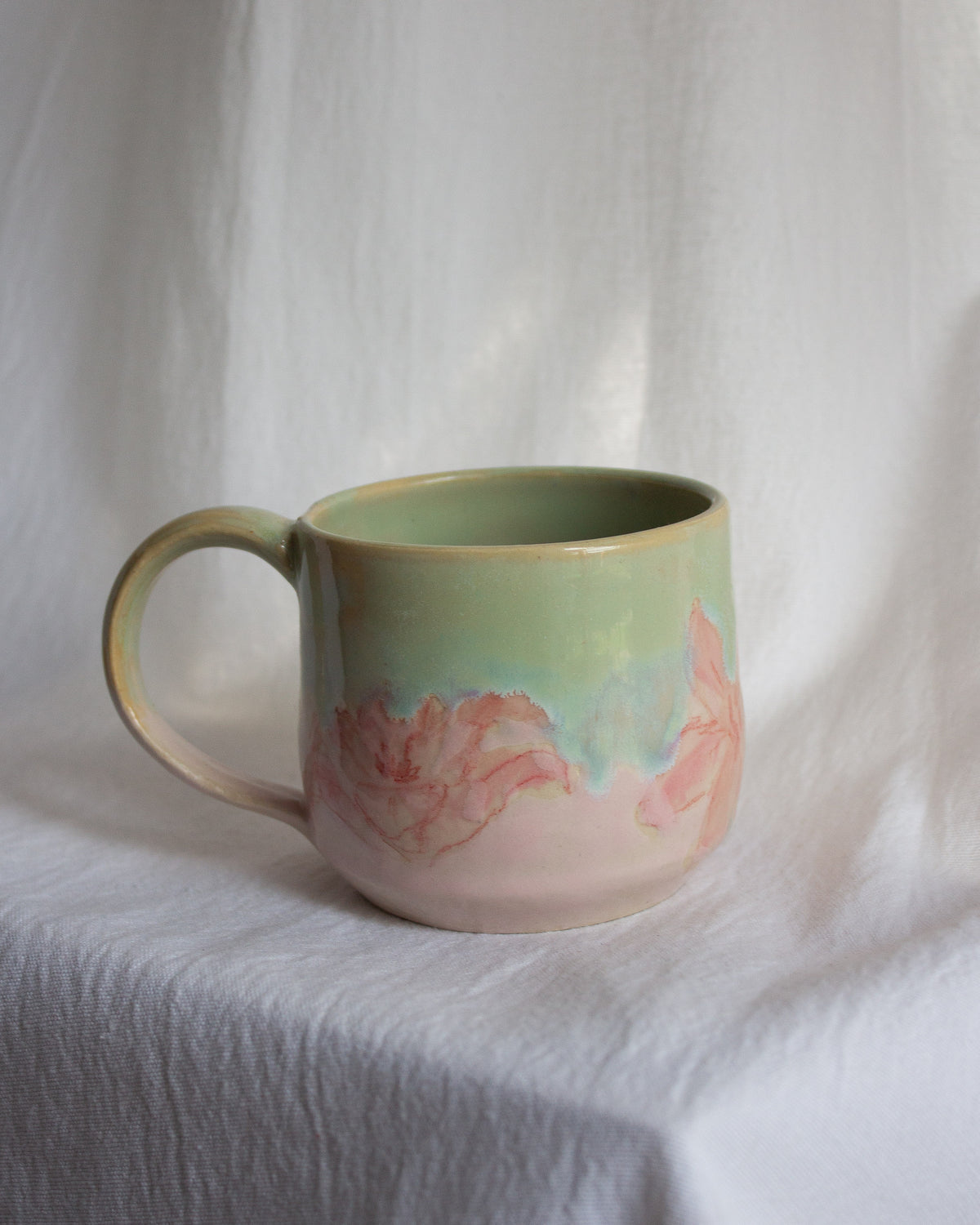 Hand Painted Pink Lily Mug No. 9