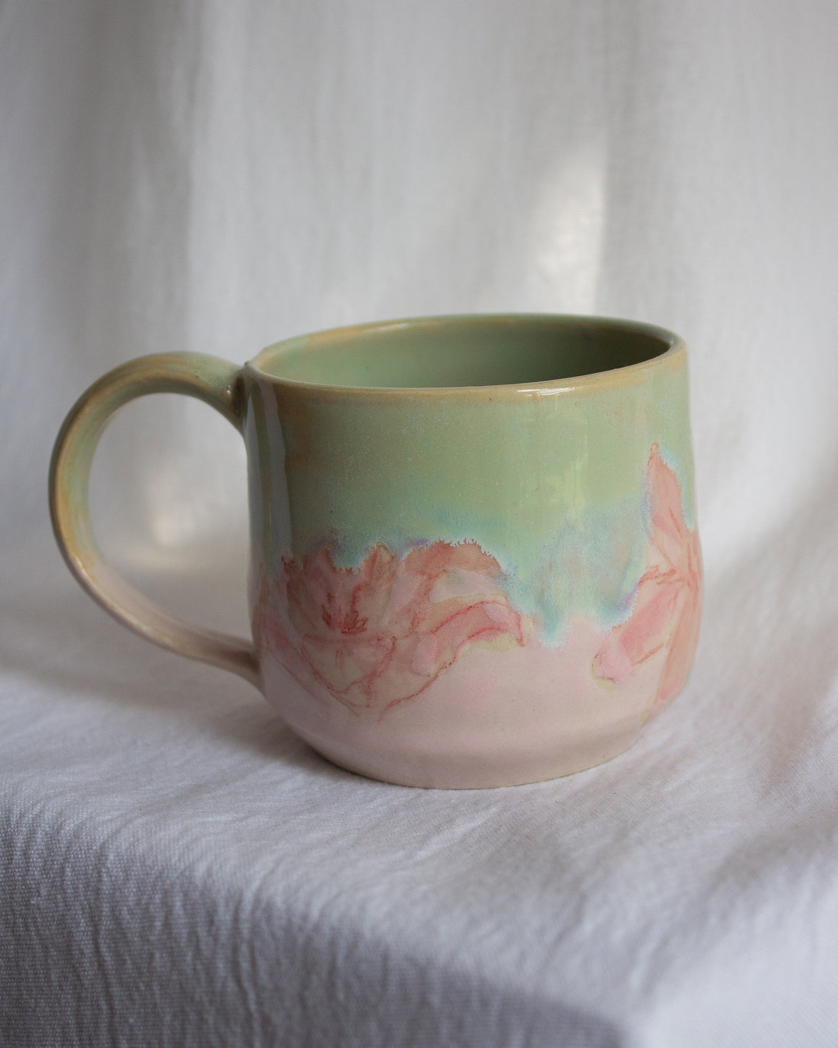Hand Painted Pink Lily Mug No. 9