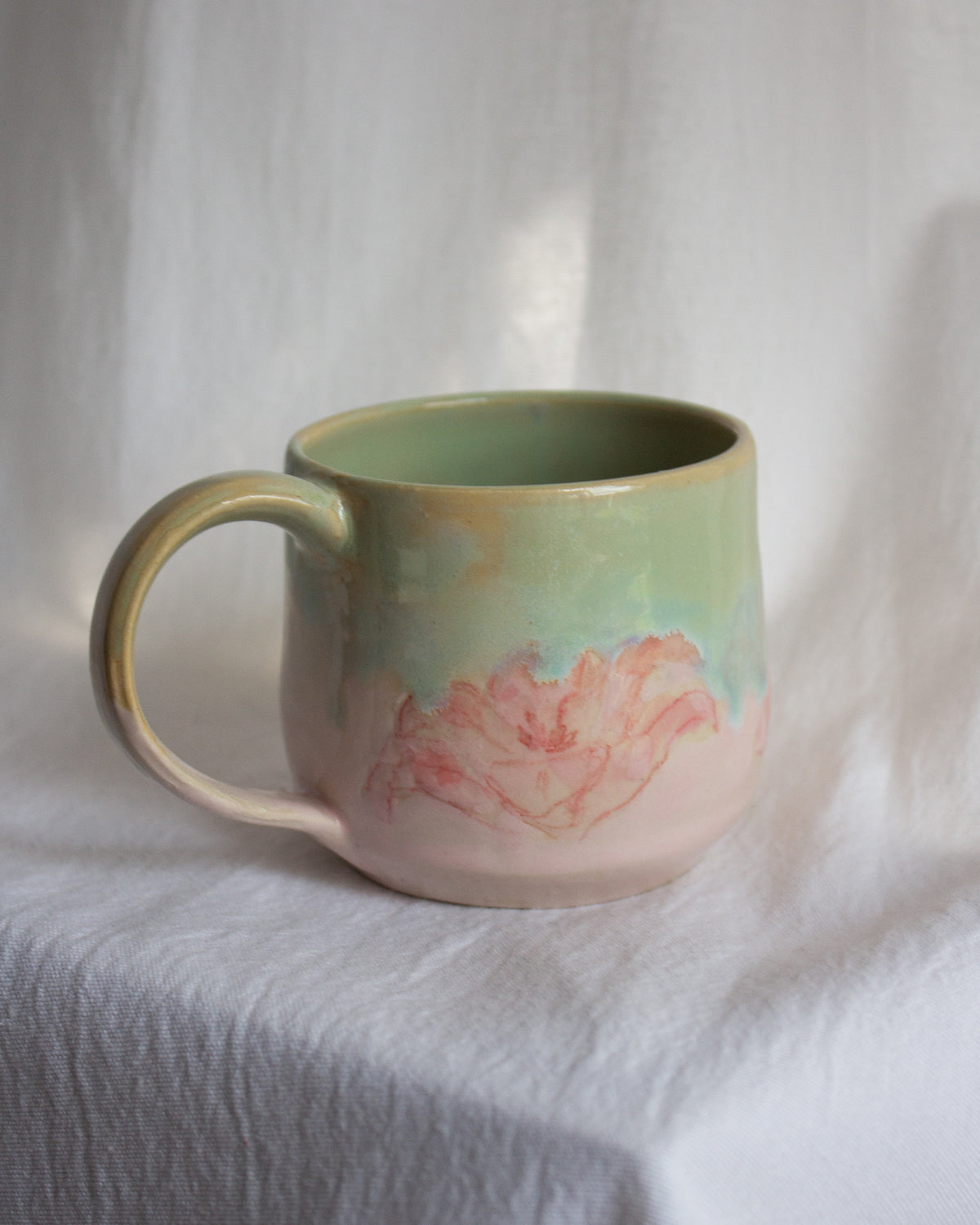 Hand Painted Pink Lily Mug No. 9