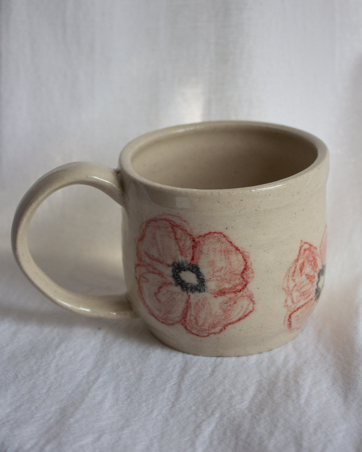 Hand Drawn Poppy Mug No. 8