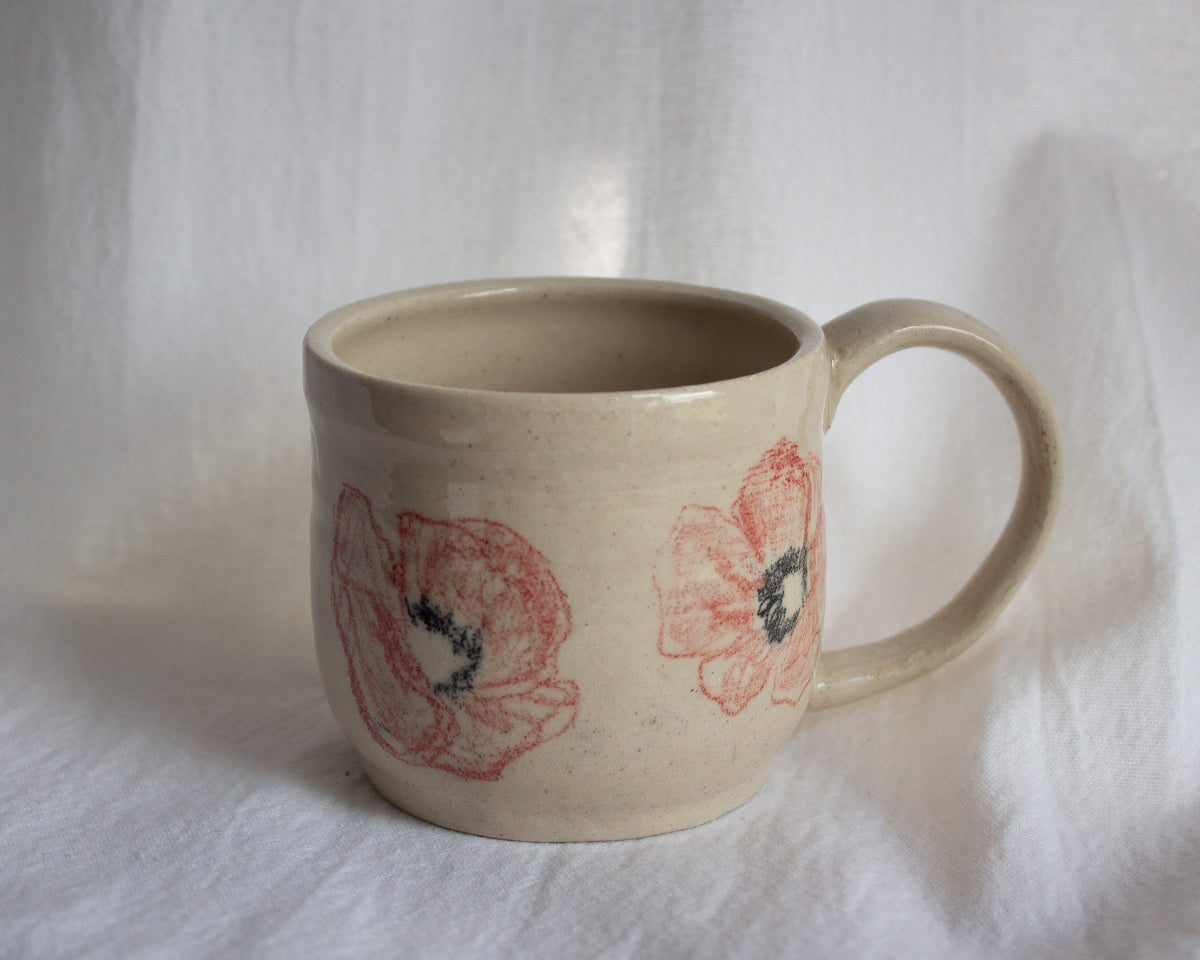 Hand Drawn Poppy Mug No. 8
