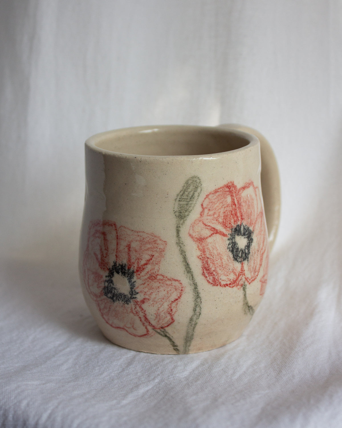 Hand Drawn Poppy Mug No. 6