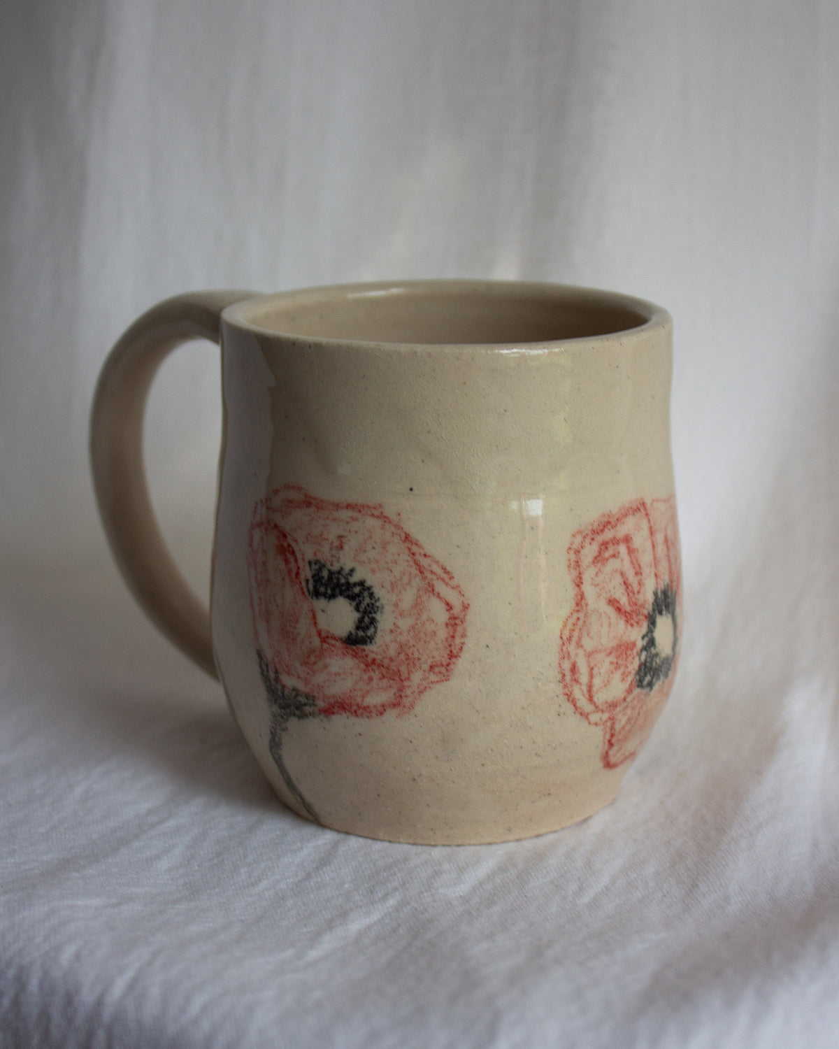 Hand Drawn Poppy Mug No. 6