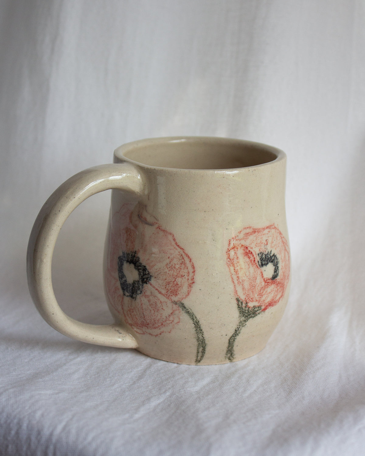 Hand Drawn Poppy Mug No. 6