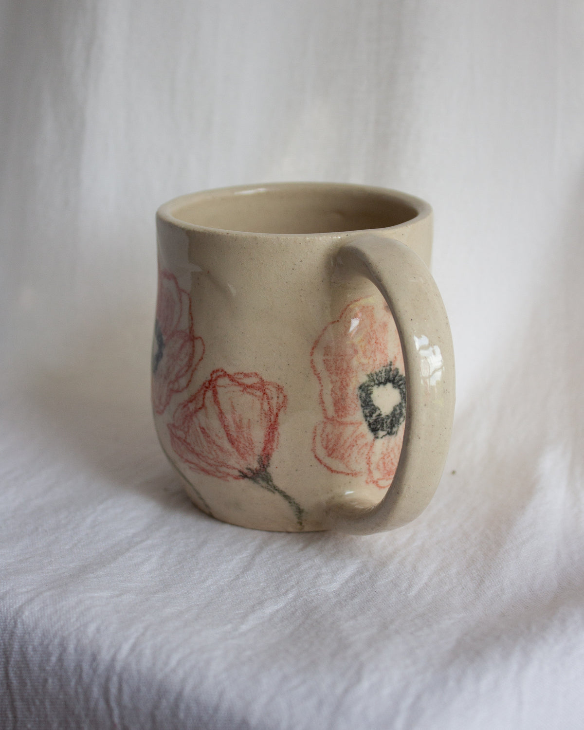 Hand Drawn Poppy Mug No. 6