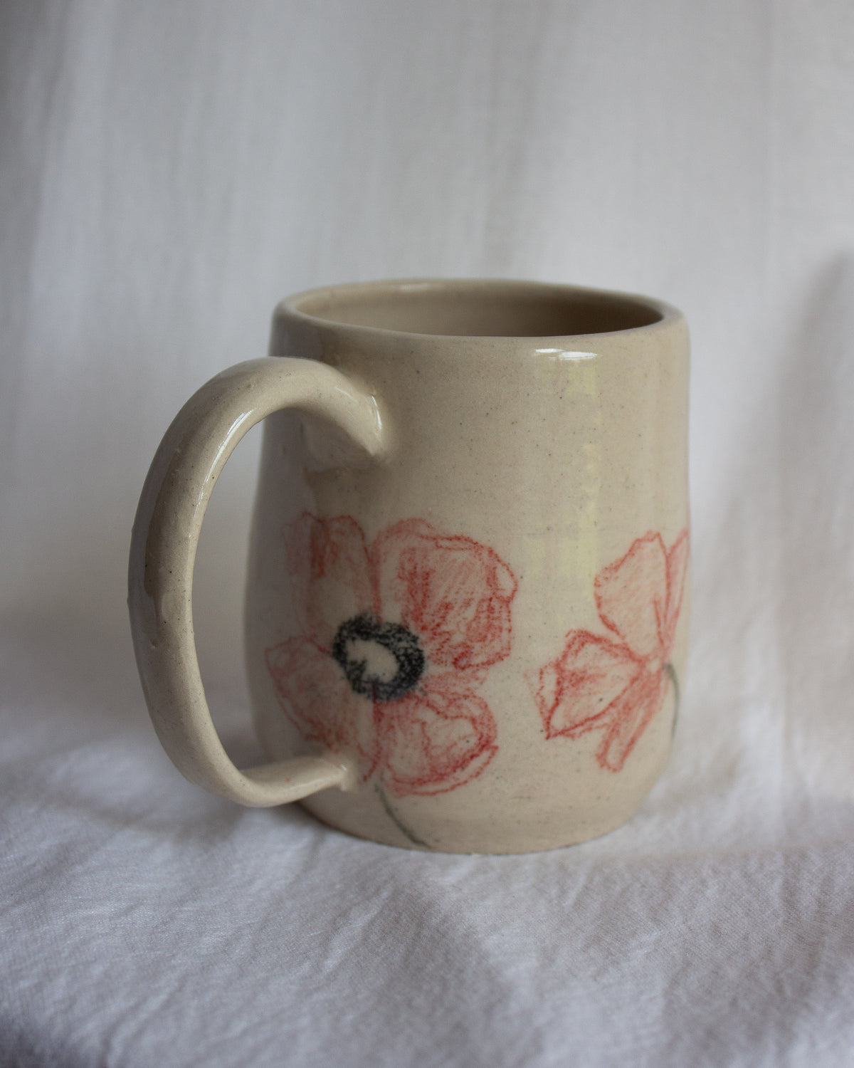 Hand Drawn Poppy Mug No. 3