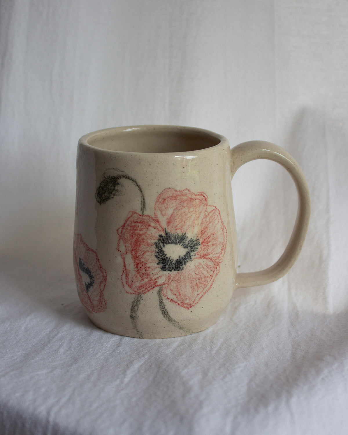 Hand Drawn Poppy Mug No. 3