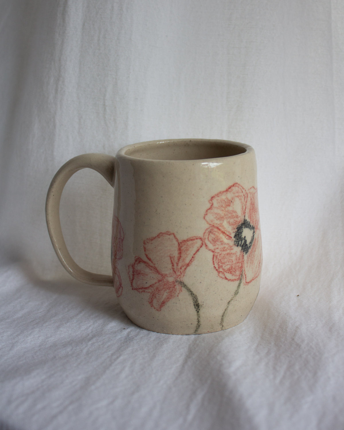 Hand Drawn Poppy Mug No. 3