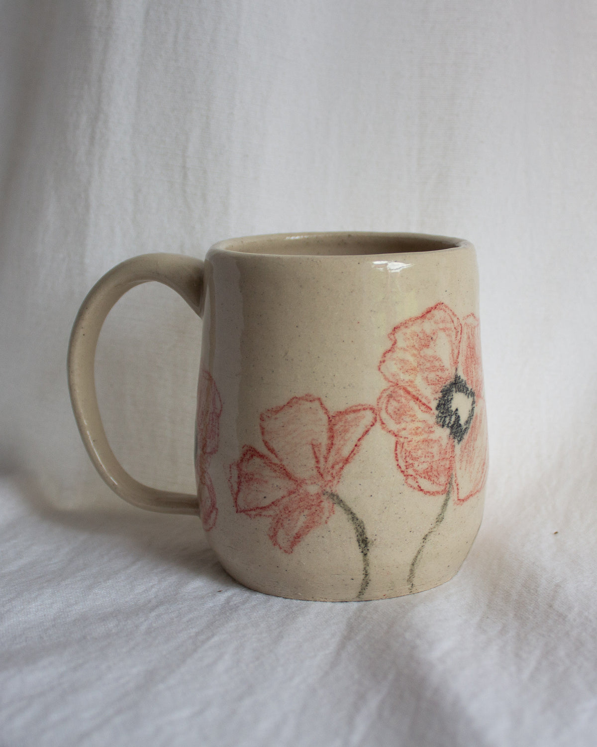 Hand Drawn Poppy Mug No. 3