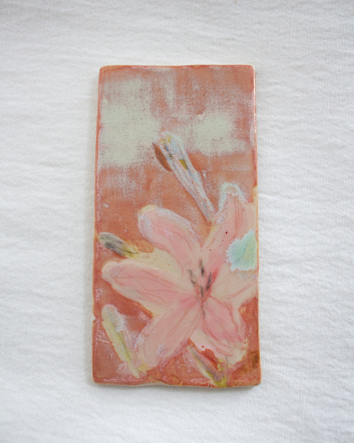 Pink Lily 3 inch x 6 inch Ceramic Tile No. 59
