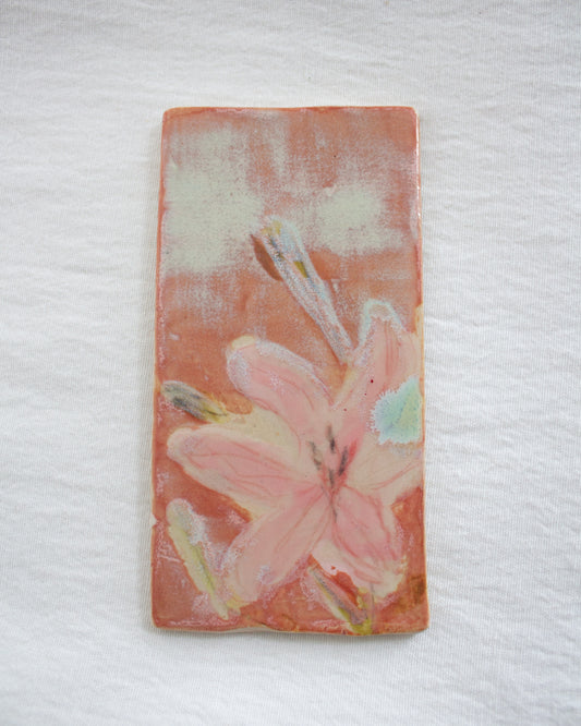 Pink Lily 3 inch x 6 inch Ceramic Tile No. 59