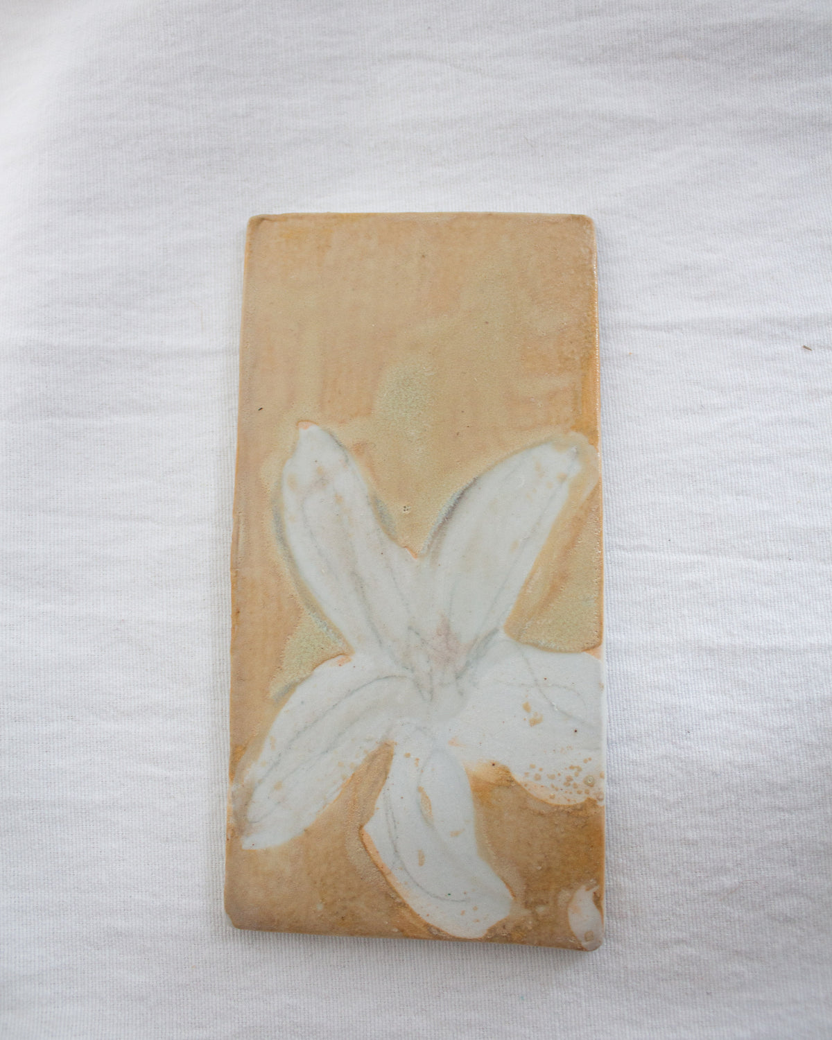 Orange Lily 3 inch by 6 inch Ceramic Test Tile No. 68