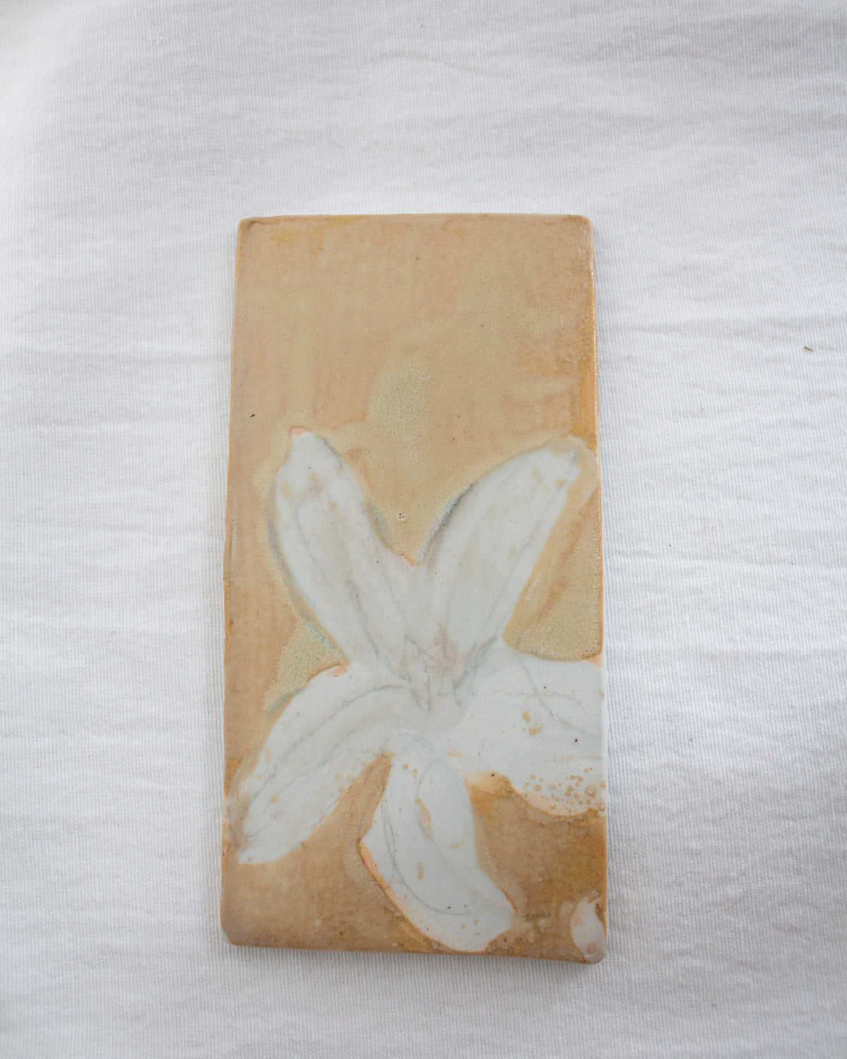 Orange Lily 3 inch by 6 inch Ceramic Test Tile No. 68