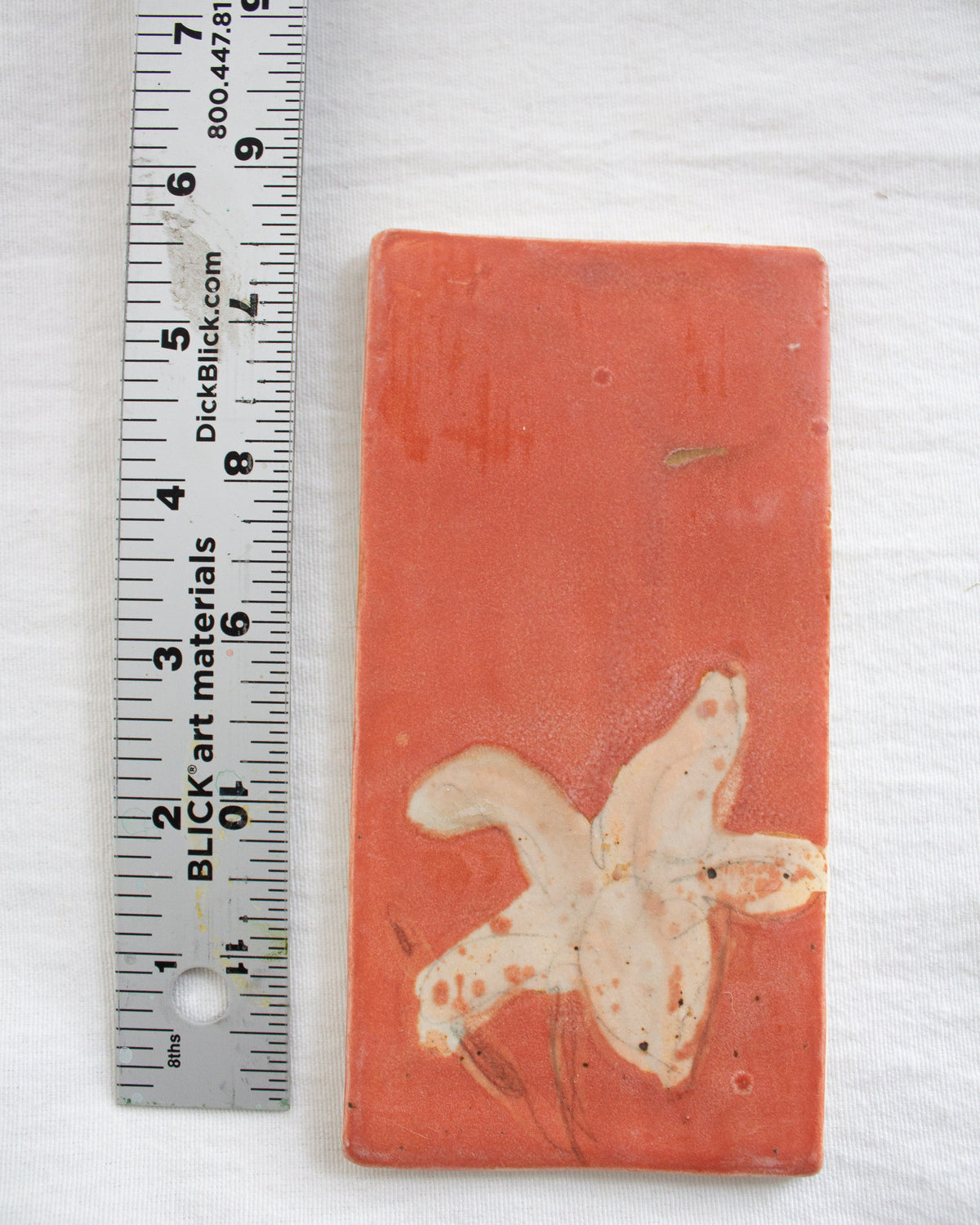 Pink Lily 3 inch by 6 inch Ceramic Test Tile No. 52