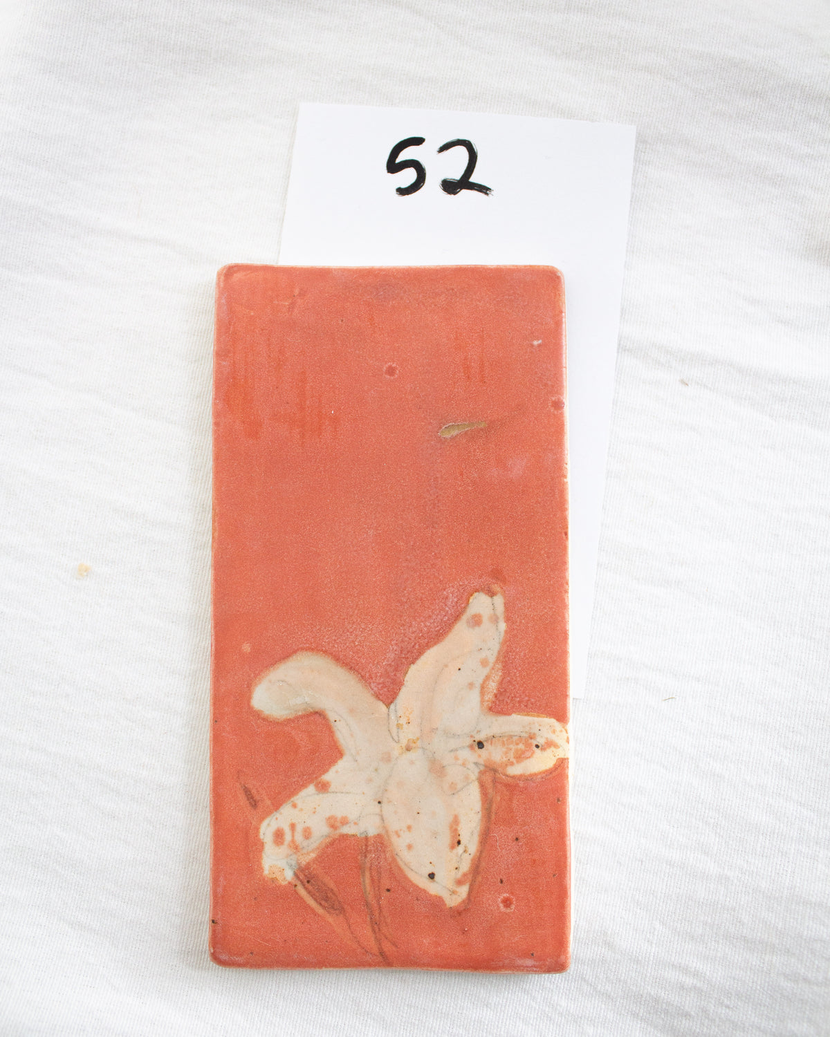 Pink Lily 3 inch by 6 inch Ceramic Test Tile No. 52