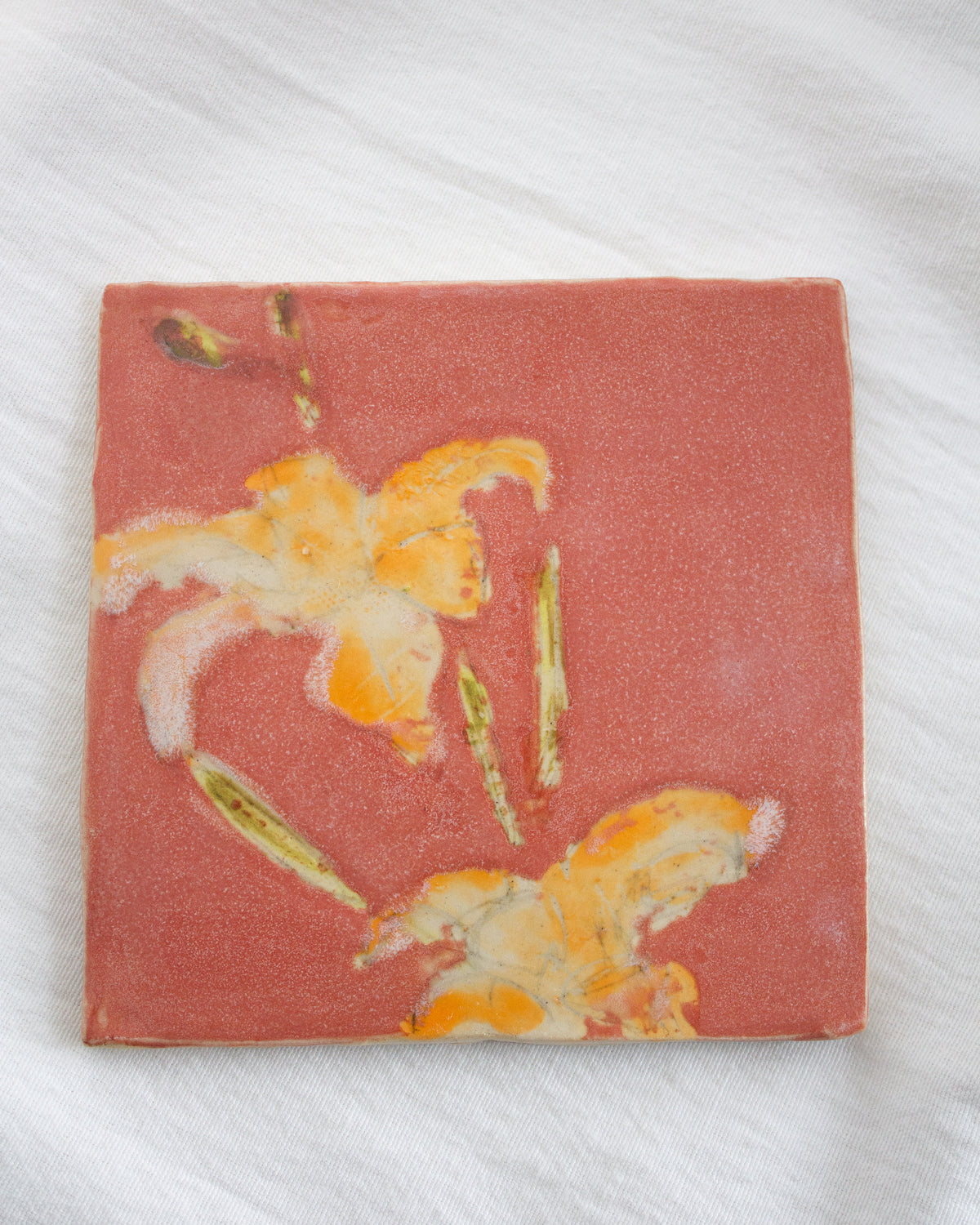 Pink Daylily 5.5 inch Square Ceramic Tile No. 35