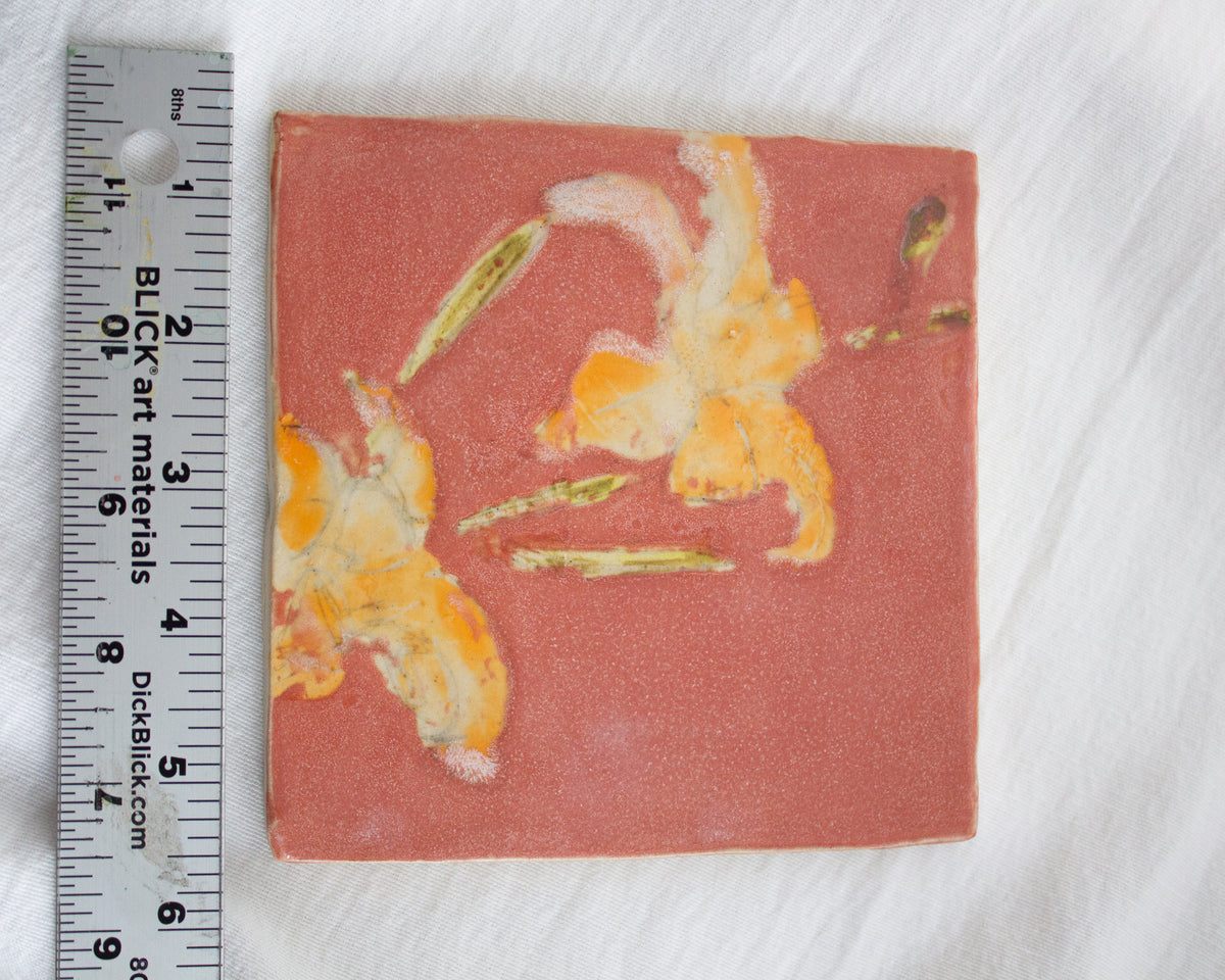 Pink Daylily 5.5 inch Square Ceramic Tile No. 35