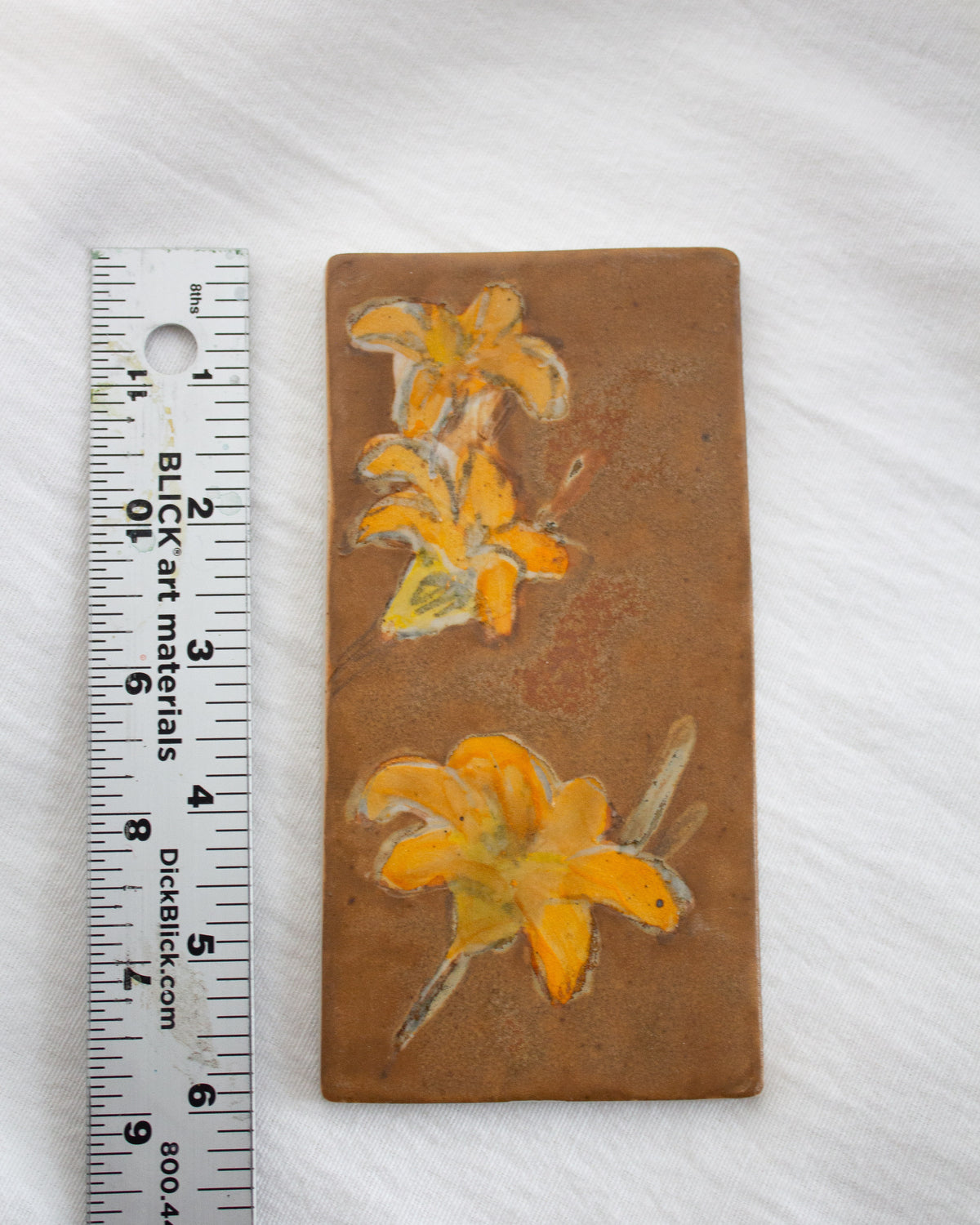 Orange Daylily 3 inch x 6 inch Ceramic Tile No. 33