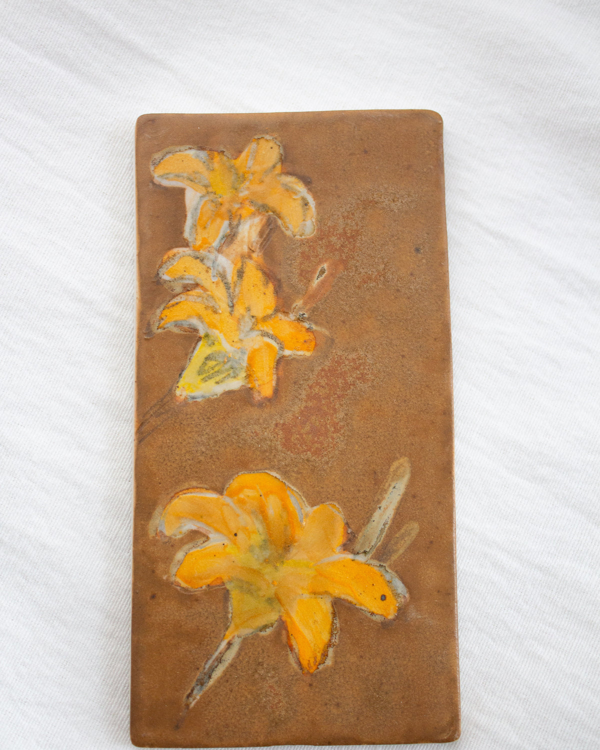 Orange Daylily 3 inch x 6 inch Ceramic Tile No. 33