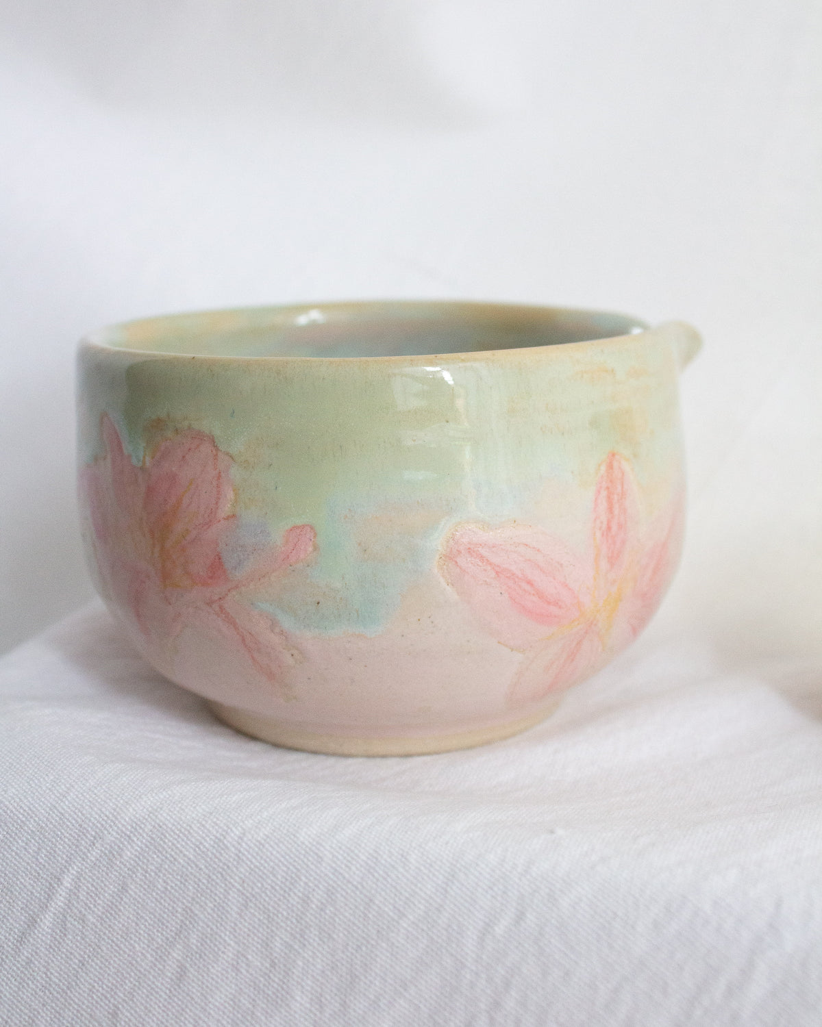 Hand Painted Pink and Teal Matcha Set No. 65